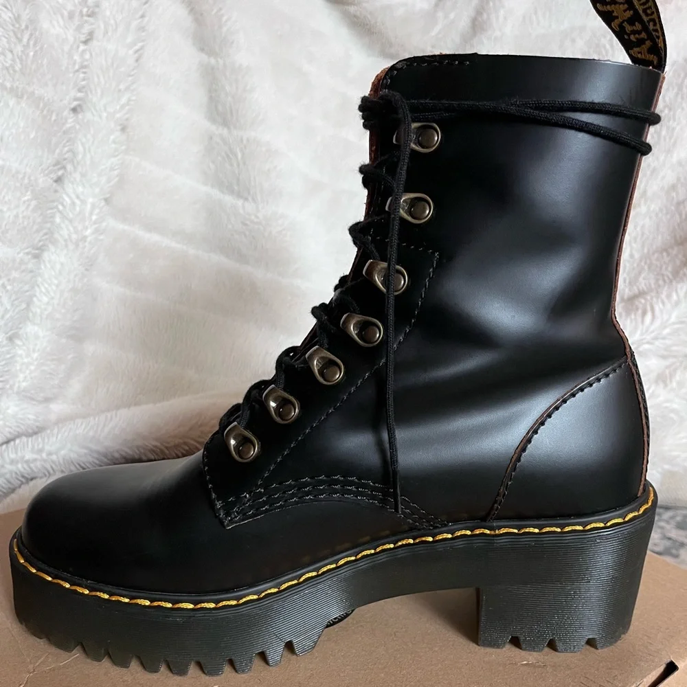 Dr. Martens Leona Boot, Color Black, Size US 8, Only Worn Once. - Picture 5 of 13
